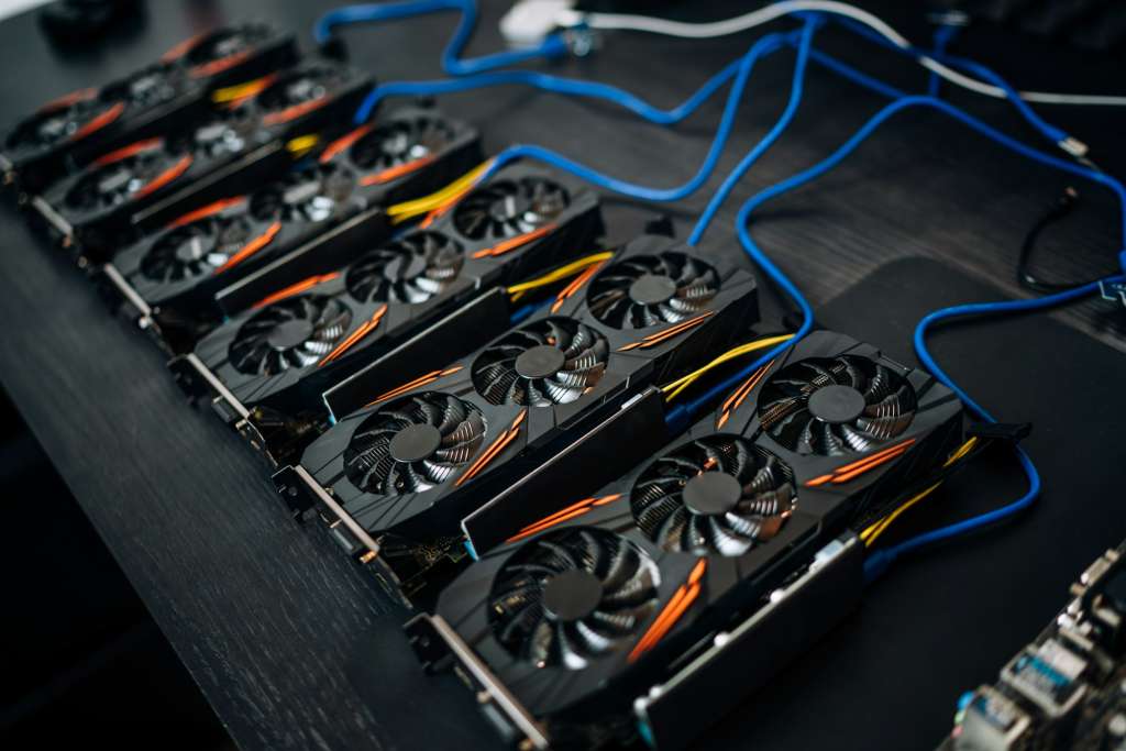 Crypto currency mining components with graphics cards and gpu